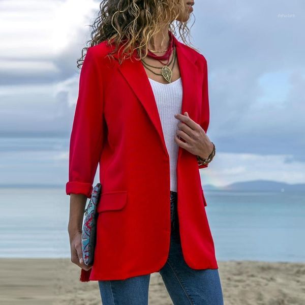 

2020 office lady clothes blazer suit coat work wear business jacket formal suit blazers solid color blazer robe femme1, White;black