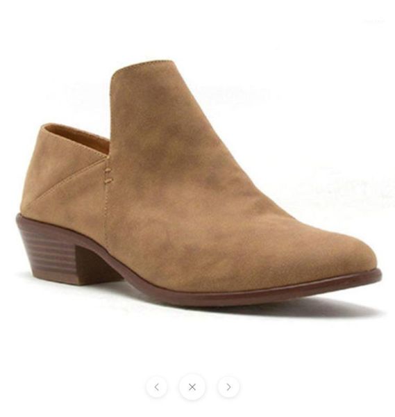

2020 new women shoes retro suede mid heel ankle boots 2020 chic summer female block mid heels casual botas mujer booties1, Black
