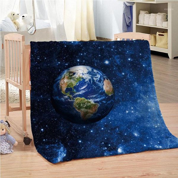 

flannel fleece blanket galaxy space earth pattern sofa warm bed throw blanket kids bedspread thin quilt home decor1