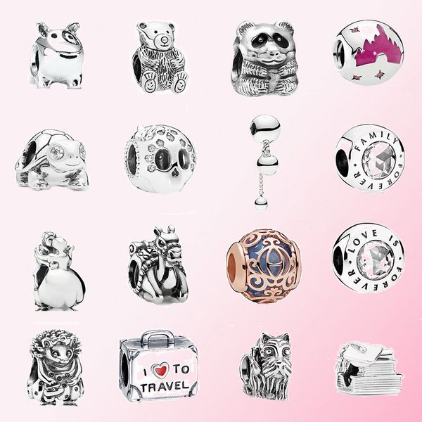 

fahmi популярные 925 серебряный плюшевый мишка panda terrier собака первое танцевальное очарование fit diy браслет оригинальные ювелирные из, Silver