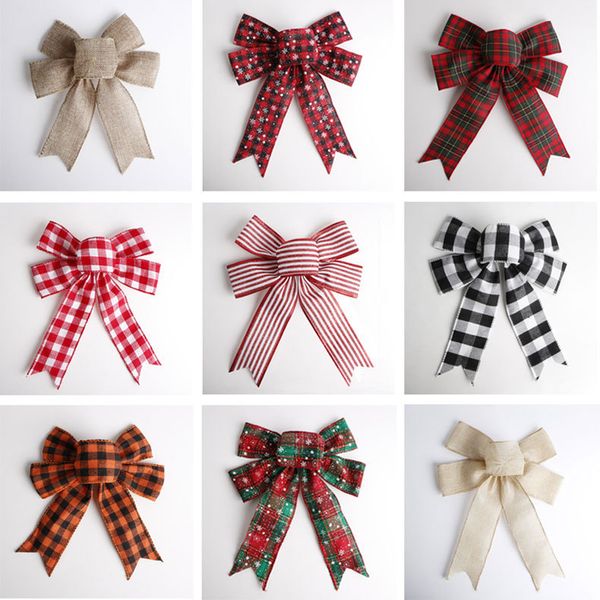 

mestar snowflake check stripe christmas bow family christmas tree decorations christmas wreath materials