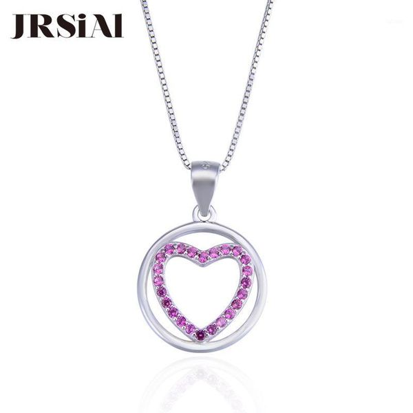 

jrsial hollow heart shape 925 sterling silver fine jewelry zircon pendant for woman jewelry necklace pendant fashion party gift1