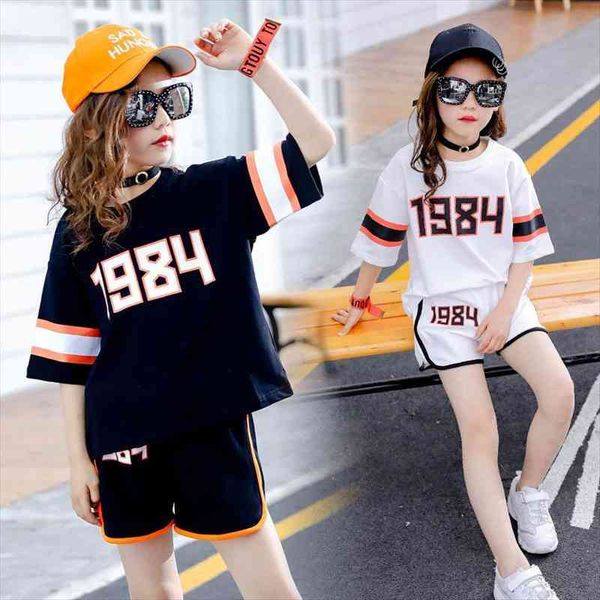 

fashion teenage girls clothing set kids summer outfits tracksuit kids sport clothes set for girls 5 12 14 16 years, White