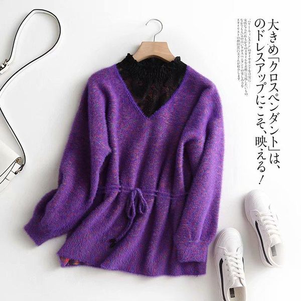 

2020 autumn and winter new women's pullover korean version lace collar stitching drawstring flower line sweater women bbydwe lg2010, White;black