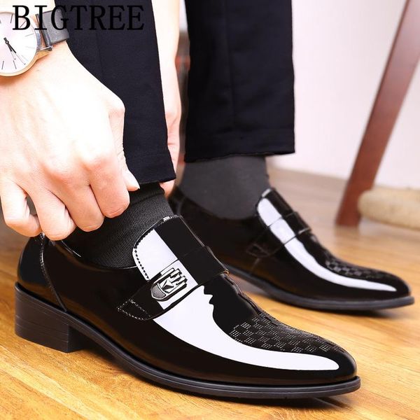 

dress shoes mens wedding brand patent leather for men italian black elegant coiffeur zapatos oxford hombre bona