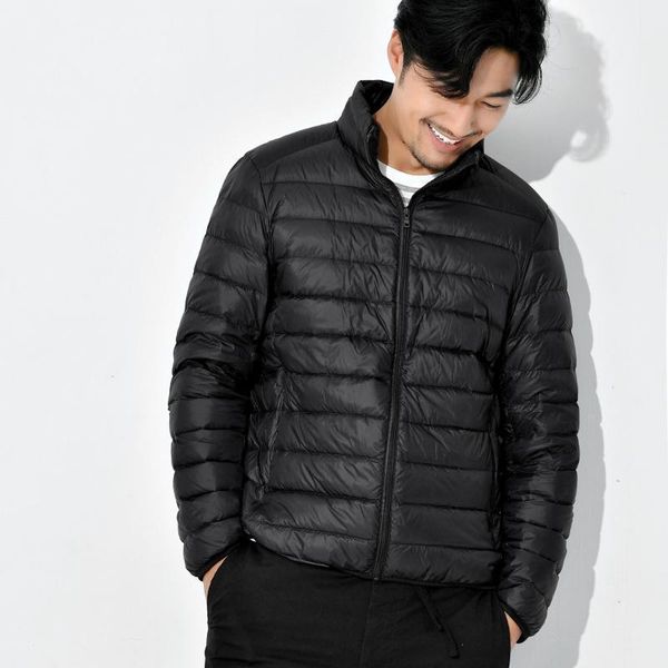 

men's down jacket thin section 7xl large size autumn and winter slim short section trend multicolor thickened men's coat1, Black