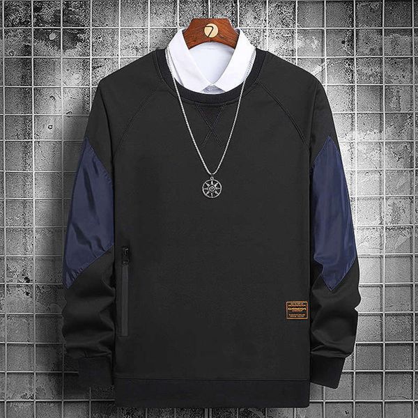 

crew winter cotton sweater neck autumn loose sports new style bottoming shirt men's wear, Gray