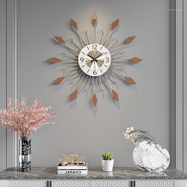

wall clocks nordic large clock creative simple novelty watch modern metal living room zegar scienny home decor yy60wc1