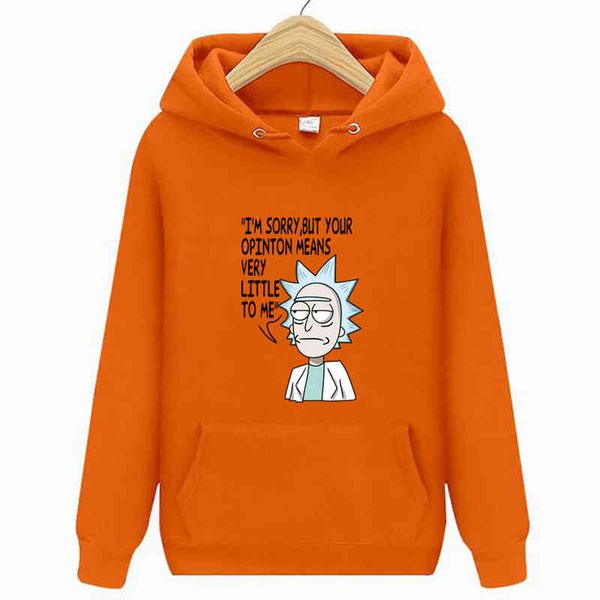 

rick men's and women's hoodi, rick printed long sved sweaters, fashion sportswear, autumn and winter, Black