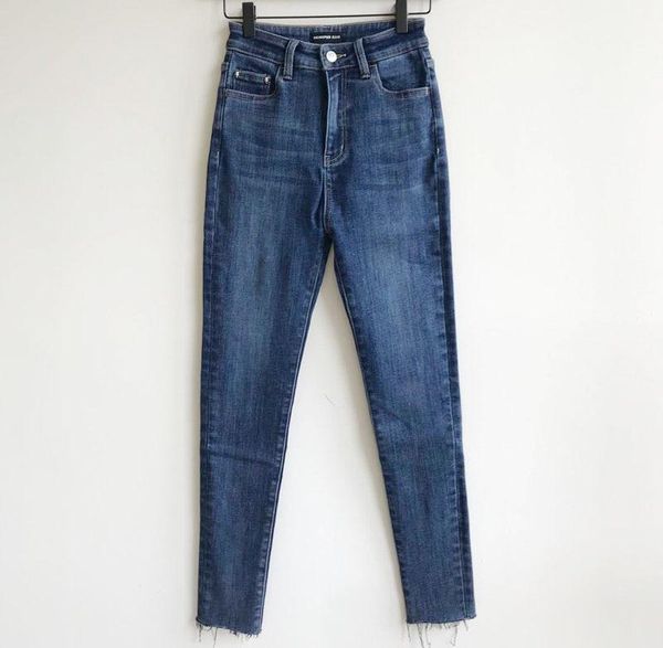 

women jeans pants autumn and winter new high-stretch high-waisted fleece skinny jeans plus fleece, Blue