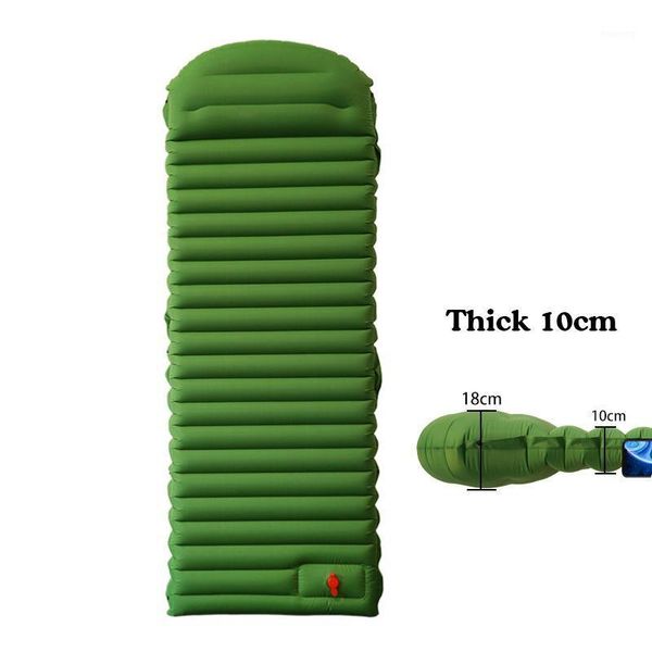 

outdoor pads tpu self-inflatable sleeping pad with pillow hiking air cushion camping mat thicken 10cm press moisture-proof car mat1