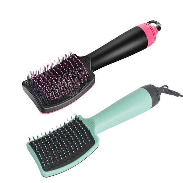 

3 gear adjustable negative ion air straightener comb multi-function hair dryer curling comb hair brush styli sqchor, Silver