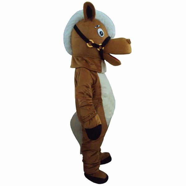 2018 Hochwertiges heißes braunes Pferd-Maskottchen-Kostüm für Erwachsene, KOSTENLOSER VERSAND