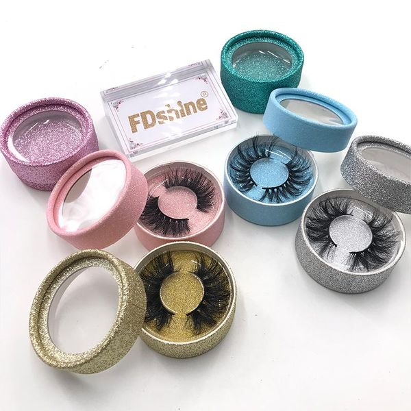 

false eyelashes 2021 colorful round box for regular mink fast eyelash vendor customized boxes