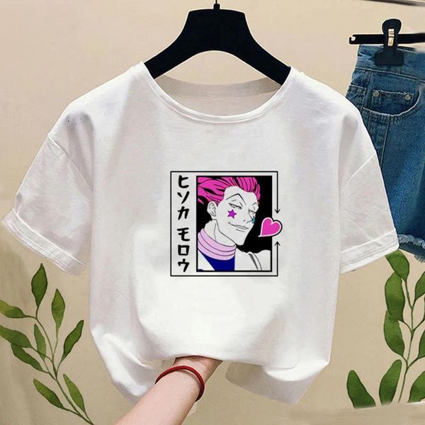 

janpanese anime sisso hisoka t-shirt women casual cartoon t-shirts female girls camiseta mujer summer white tee shirt plus size