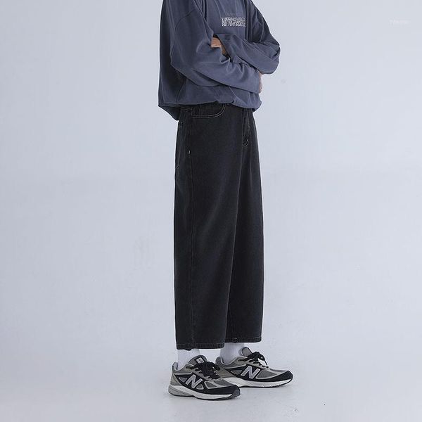 

men's jeans autumn straight men's fashion solid color casual retro pants men streetwear loose hip-hop denim trousers mens s-2xl1, Blue