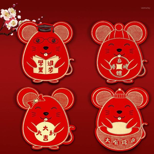 

gift wrap 6 pcs creative mouse shape chinese year red envelope fortune money pockets for wedding1