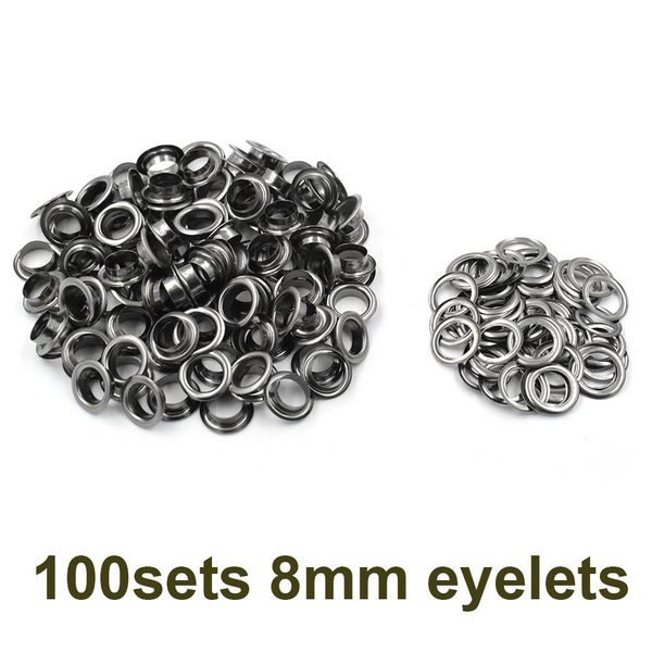 

100 шт. лот 8 мм металлическое отверстие. вентиляционные отверстия. производители. черный металлический мозоль. навес ткани веревочка отверс