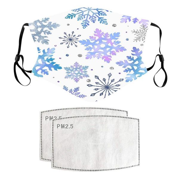 

1pc christmas adults washable print mask with filter xmas outdoor festival decor dustproof cover mouth face masks fashion masque wmtyxx