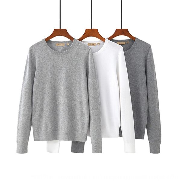 

2020 autumn new women's wear knitted comfortable slim fitting crew neck bottoming pullover pullover shirt casual sweater sweater for wo, White;black