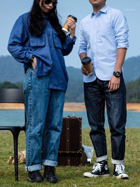 

men's shirt men's loose shirt american retro multi-bag tooling casual ami khaki japanese, White;black