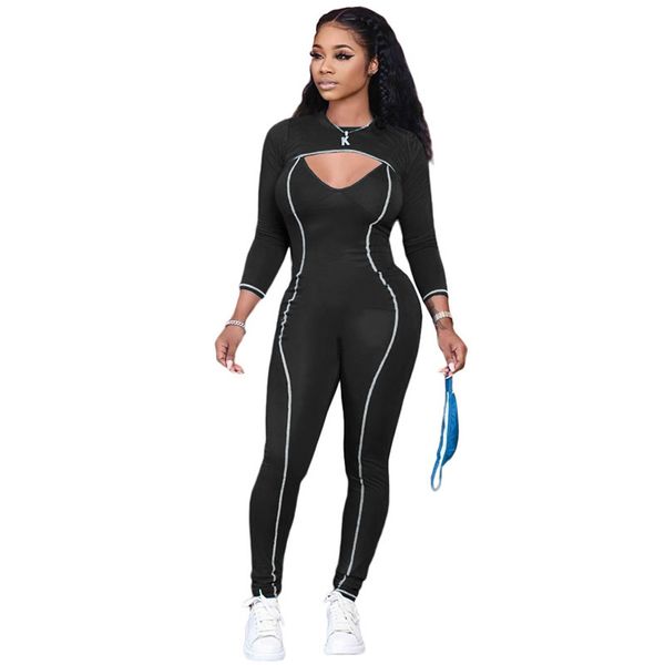 

s-2xl women ladies 2piece outfit skinny romper bodycone jumpsuit with cropped coat jacket tracksuits tight bodysuit hollow out neck gg11403, White