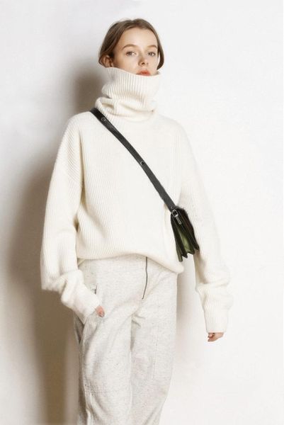 

turtleneck winter thick knit sweater women sweaters and pullovers long sleeve loose women pullover female knitted jumper1, White;black