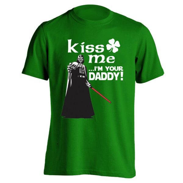 

kiss me я твой папа смешной ирландского дарт вейдер green basic «s t shirt нового смешные печати футболка горячей марка спорт с капюшоном ho