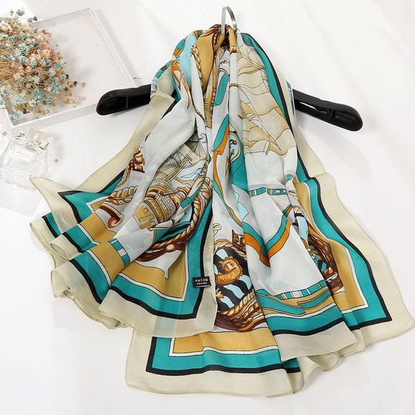

110*110cm charming ladies silk scarf simple navy style printing square scarf spring summer satin long scarves bufanda mujer, Blue;gray