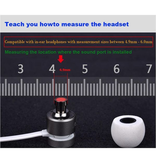 

4 pcs/2 pairs anjirui t400 m ts400 m 4.9mm caliber ear pads/cap memory foam eartips for in-ear earphone tips sponge ea jllvgn