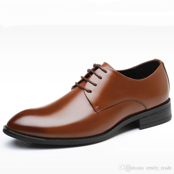 

men formal shoes wedding banquet leather fashion wedding shoes fashion men business casual oxford shoes, Black