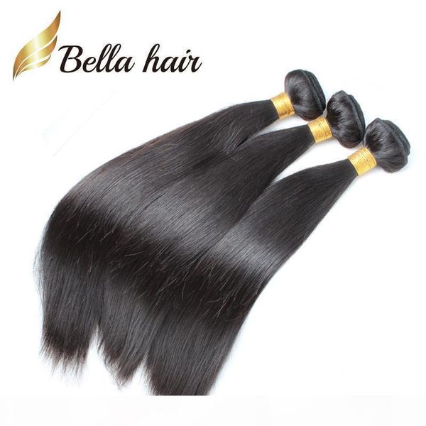 

bella hair 9a brazilian hair extensions 10-24in hair weft 100% human hair weaves natural color silky straight bundle, Black