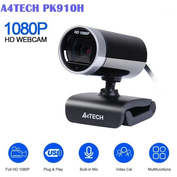 

webcams pk-910h camera 1080p with microphone night vision usb conference live video beauty support video1