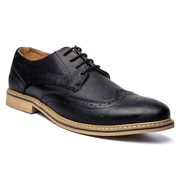 

2020 fashion handmade oxford shoes men autumn british style dress shoes men leather formal wedding dress hv-045, Black