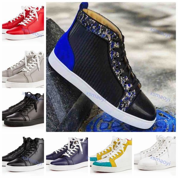 

italy luxe red bottom shoes men,red sole women genuine leather walking flat shoes high sneaker casual shoes party footwear, Black;red