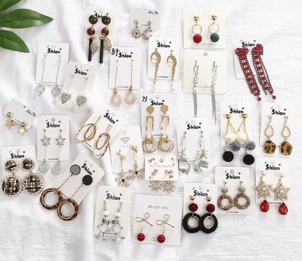 

10pairs/lot mix style colors dangle chandelier fashion earrings for diy gift craft jewelry earring ea9017, Silver