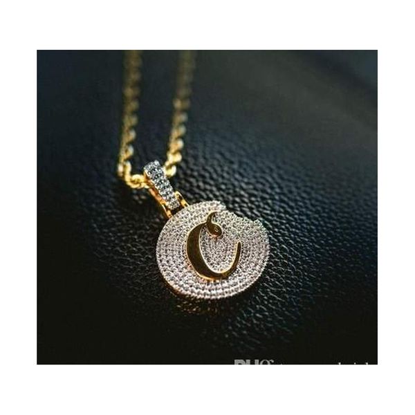 

18k gold plaated cookies pendant necklace iced out cubic zircon mens hip hop blin wmtcur new_dhbest, Silver
