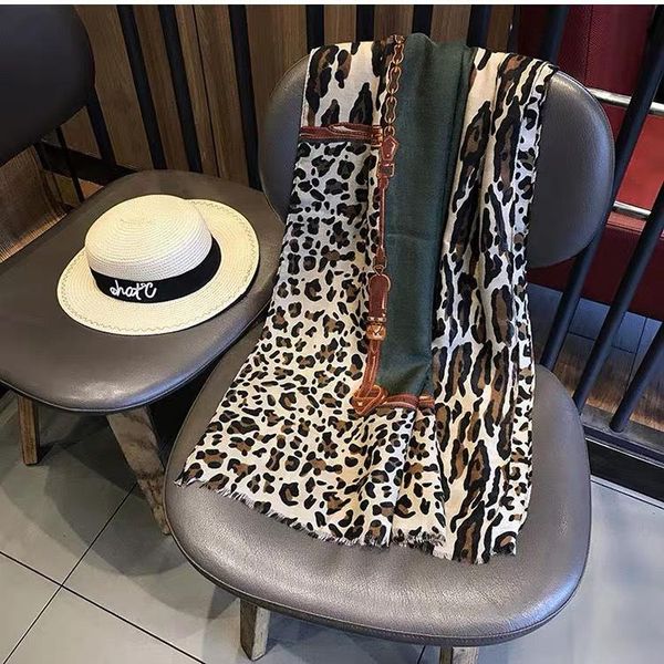 

fashionable silk scarf casual scarf women winter versatile leopard color block splicing cotton hemp hand long cape dual purpose wmtxku, Blue;gray