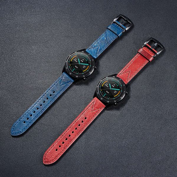 

new huawei leather personality m smart watch strap ultra thin 22mmjk