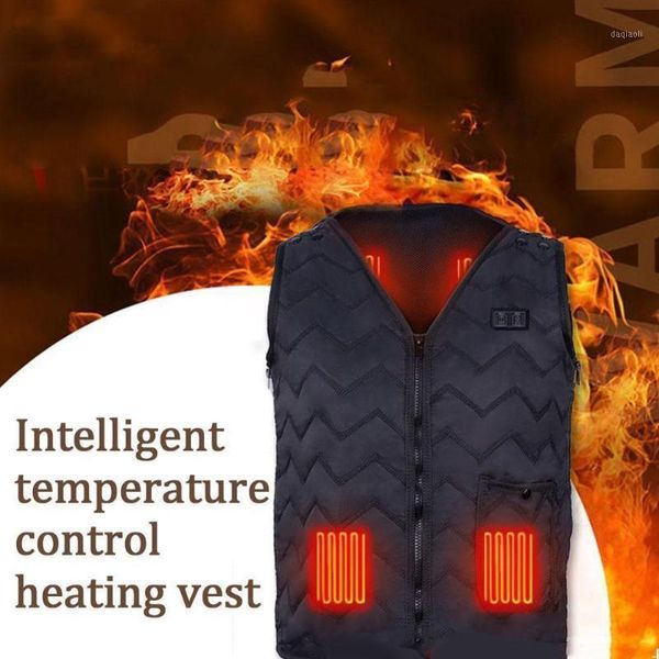 

outdoor t-shirts electric heated vest men women washable heating waistcoat thermal warm clothing usb winter jacket1, Gray;blue