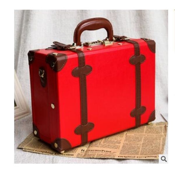 

lady vintage luggage suitcase travel bag baggage for female cabin women c0121