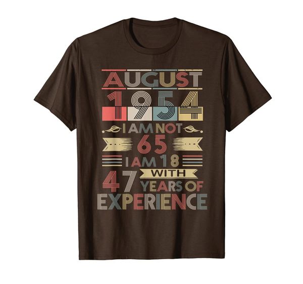 

born in august 1954 birthday gifts t-shirt, White;black