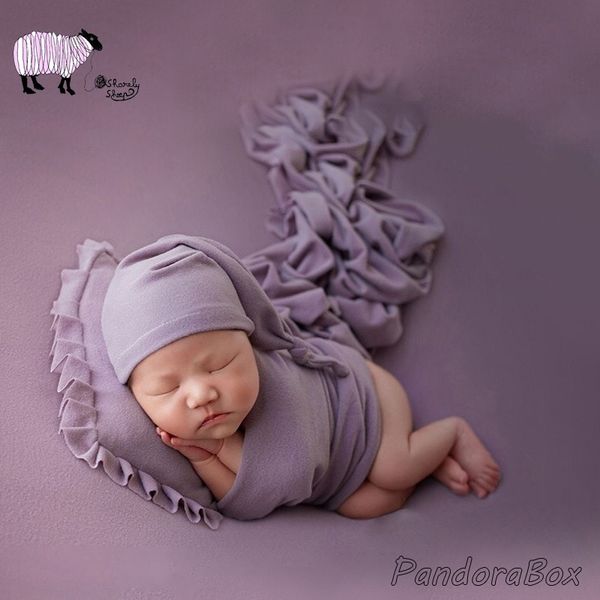 

baby p shoot posing stretch wraps+hat+pillow sets props newborn pgraphy props bebe fotografia accessories new born wraps y201009
