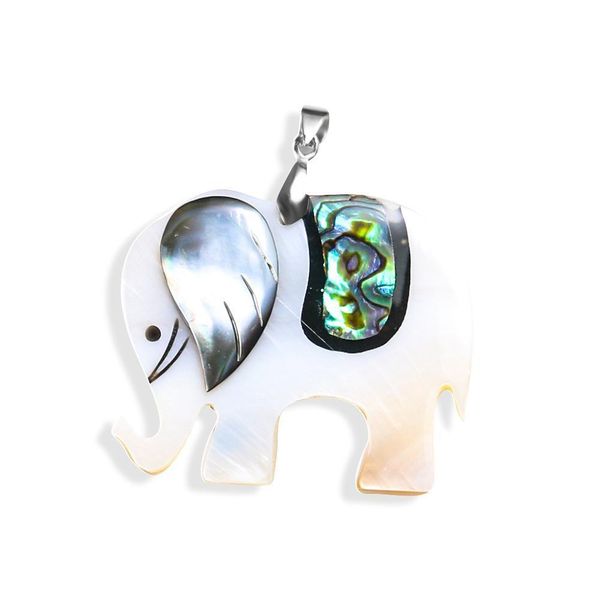 

natural abalone shell elephant pendant mother of pearl shell charms pendant necklace diy jewelry making findings accessories h jllbne