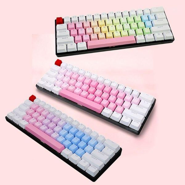

rainbow blue demon rgb pbt 35 keys oem double sbacklit keycaps for cherry mechanical keyboard gh60 poker 611