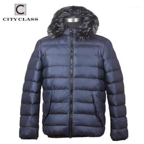 

city class classic brand winter men coat business jacket coat removable hood fur fashion for male cc60751, Black