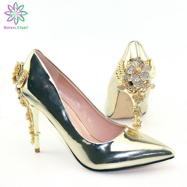 

dress shoes latest gold african women slides summer style bright color with slippers for woman wedding parties nigerian1, Black