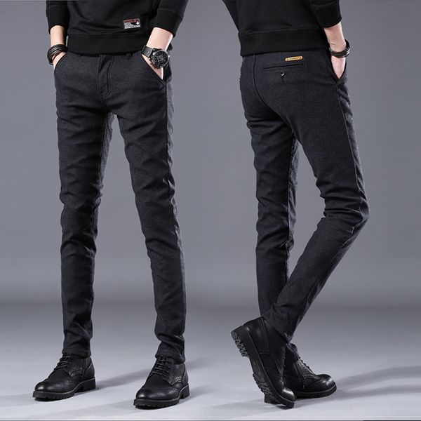 

2020 new four seasons casual korean version slim and versatile fashion tight casual pants tight pants pants men's bottoms sports leggin, Blue