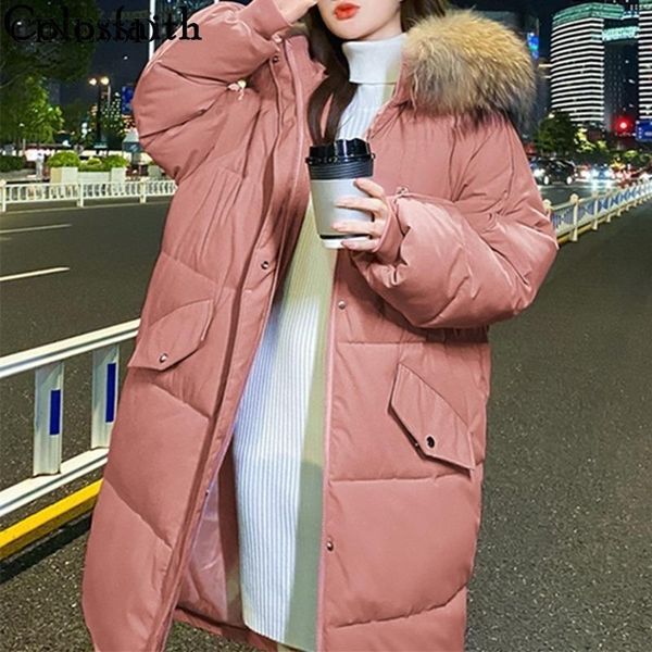 

new 2021 autumn winter women long jacket quilted office puffer parkas high-quality hooded warm oversize coat co8101, Black