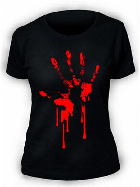 

bloody hand print ladies zombie horror blood goth rock punk light hoodie designers t shirts sweatshirt